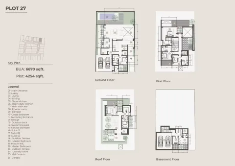 Floor plan, 5 Beds, 6,670 sq ft