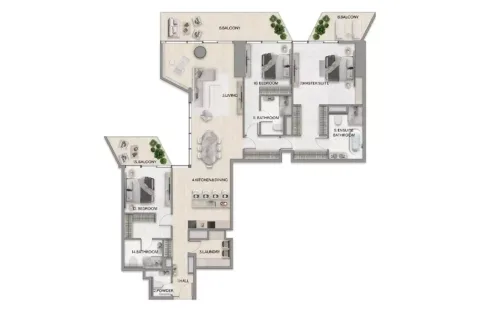 Floor plan, 3 Beds, 1,862 sq ft
