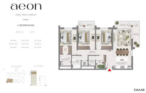 Floor plan, 3 Beds, 1,766 sq ft