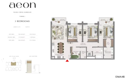 Floor plan, 3 Beds, 1,693 sq ft