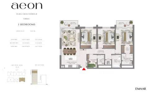 Floor plan, 3 Beds, 1,665 sq ft