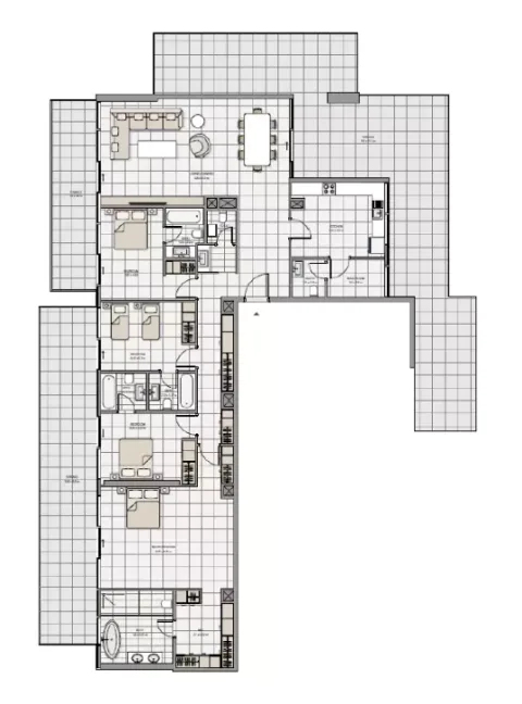 Floor plan, 3 Beds, 0 sq ft
