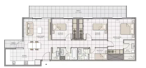 Floor plan, 3 Beds, 0 sq ft