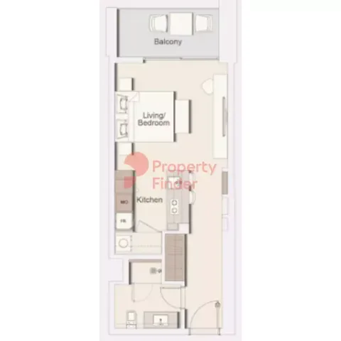 Floor plan, Studio, 517 sq ft