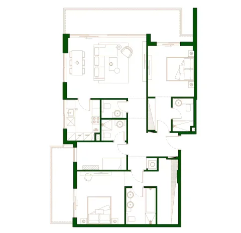 Floor plan, 2 Beds, 0 sq ft