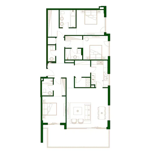Floor plan, 3 Beds, 0 sq ft