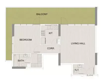 Floor plan, 1 Bed, 1,255 sq ft