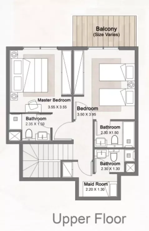 Floor plan, 3 Beds, 2,299 sq ft