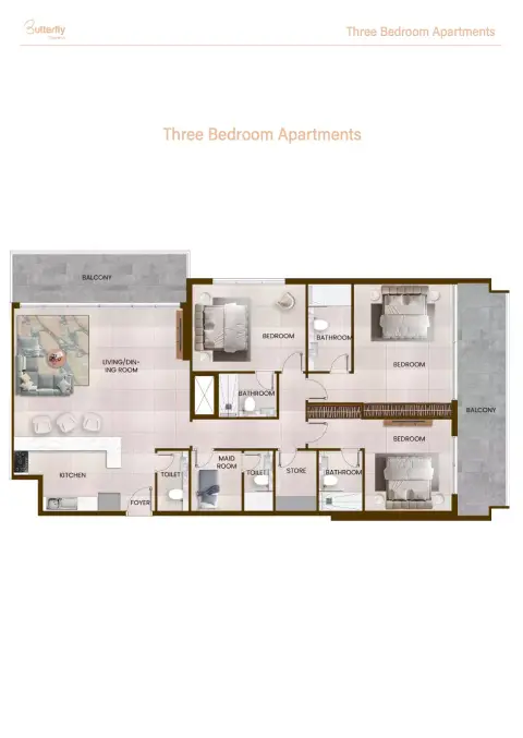 Floor plan, 3 Beds, 2,275 sq ft