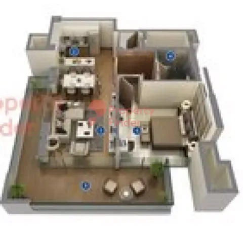 Floor plan, 1 Bed, 856 sq ft