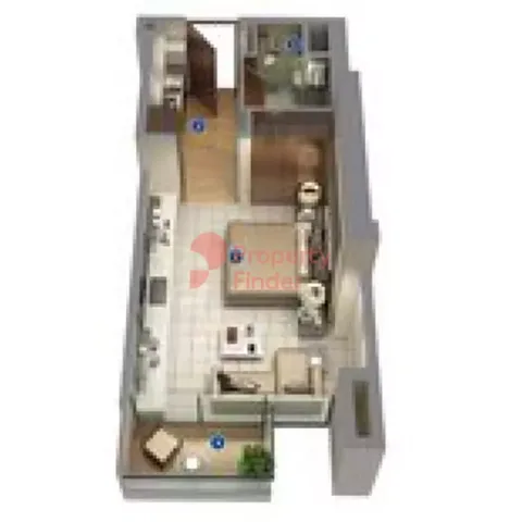 Floor plan, Studio, 380 sq ft
