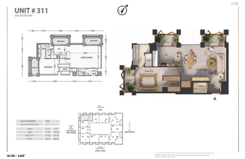 Floor plan, 1 Bed, 928 sq ft