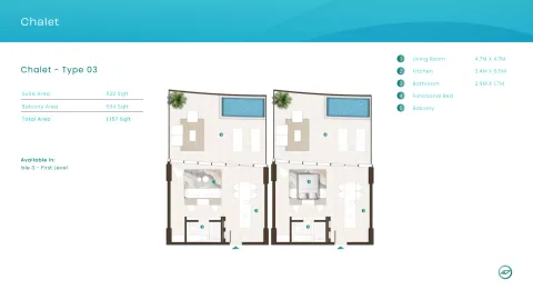 Floor plan, 1 Bed, 1,157 sq ft