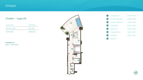 Floor plan, 1 Bed, 2,026 sq ft