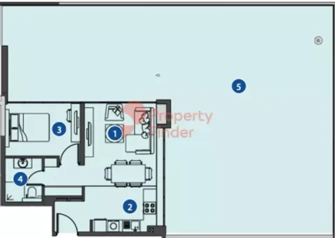 Floor plan, 1 Bed, 2,003 sq ft