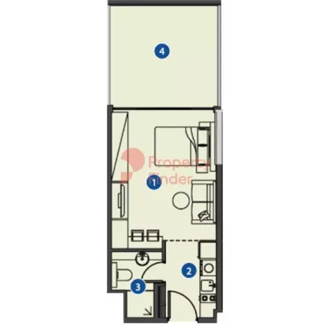 Floor plan, Studio, 481 sq ft