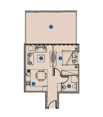 Floor plan, 1 Bed, 765 sq ft