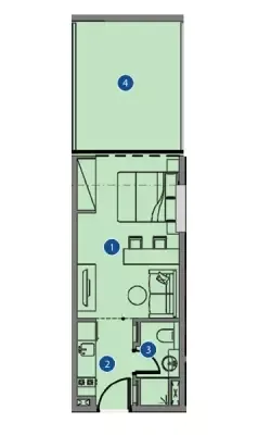 Floor plan, Studio, 455 sq ft