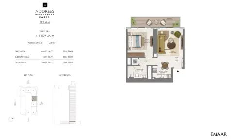Floor plan, 1 Bed, 764 sq ft