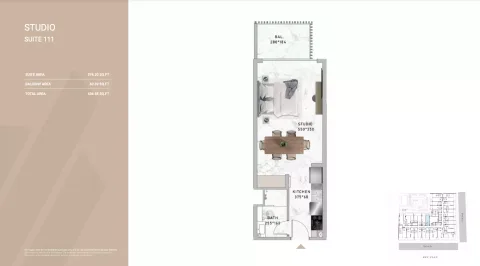 Floor plan, Studio, 436 sq ft