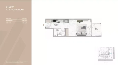Floor plan, Studio, 443 sq ft