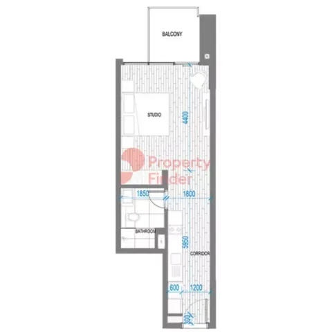 Floor plan, 1 Bed, 458 sq ft