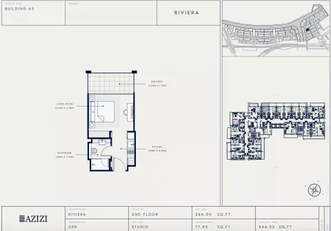 Floor plan, Studio, 344 sq ft
