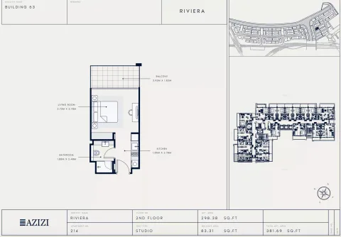 Floor plan, Studio, 381 sq ft