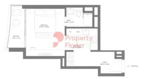 Floor plan, Studio, 397 sq ft