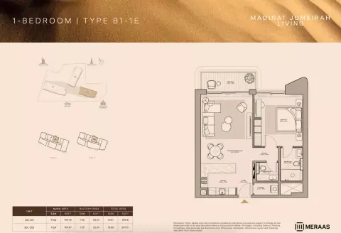 Floor plan, 1 Bed, 846 sq ft