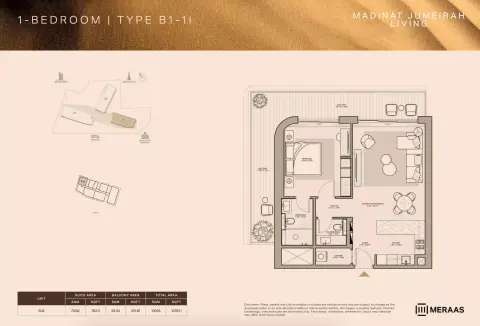 Floor plan, 1 Bed, 1,078 sq ft