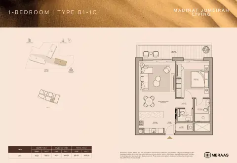 Floor plan, 1 Bed, 948 sq ft