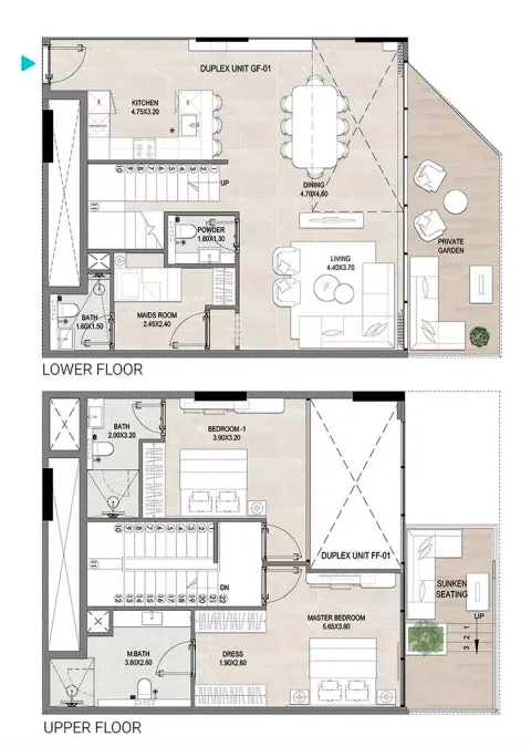 Floor plan, 2 Beds, 1,822 sq ft