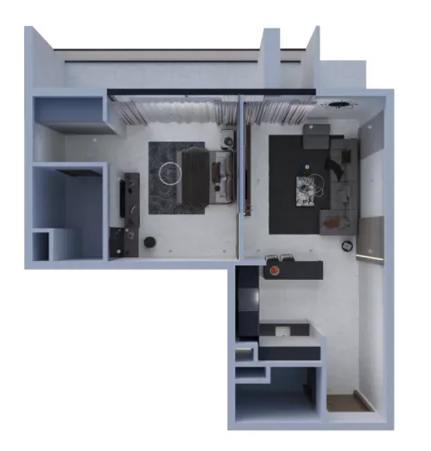Floor plan, Studio, 710 sq ft