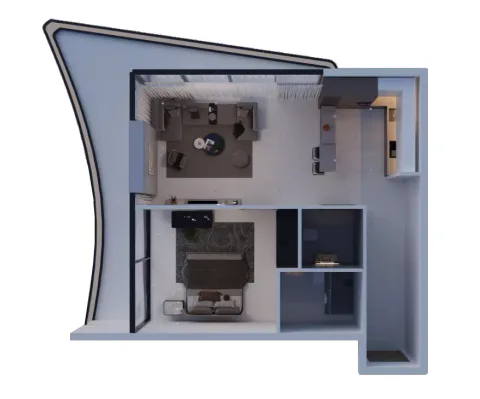 Floor plan, 1 Bed, 934 sq ft