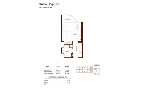 Floor plan, Studio, 386 sq ft