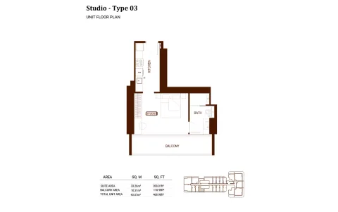 Floor plan, Studio, 468 sq ft