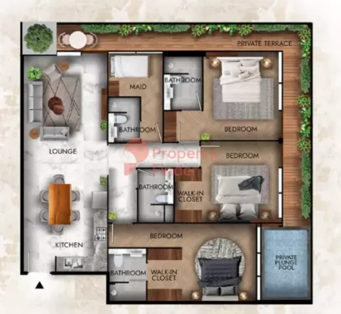 Floor plan, 3 Beds, 1,631 sq ft