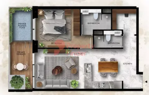 Floor plan, 1 Bed, 814 sq ft