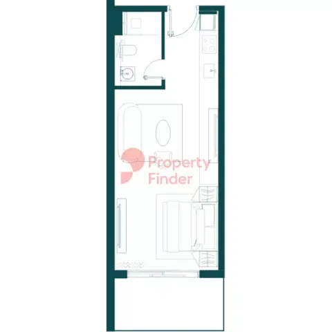 Floor plan, Studio, 418 sq ft
