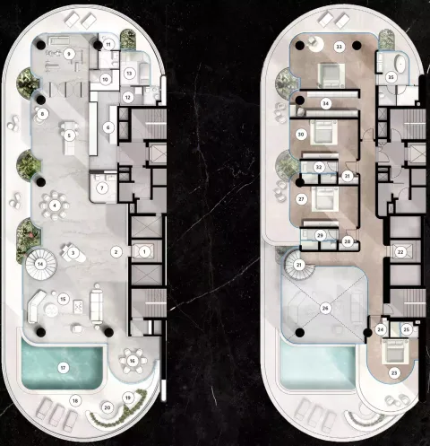 Floor plan, 5 Beds, 9,613 sq ft