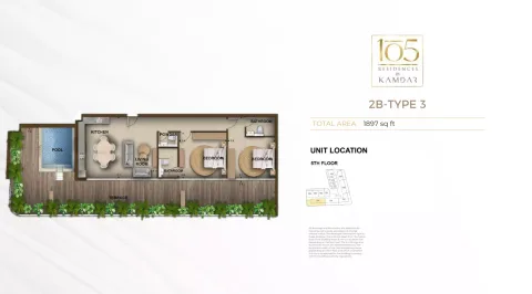 Floor plan, 2 Beds, 1,897 sq ft