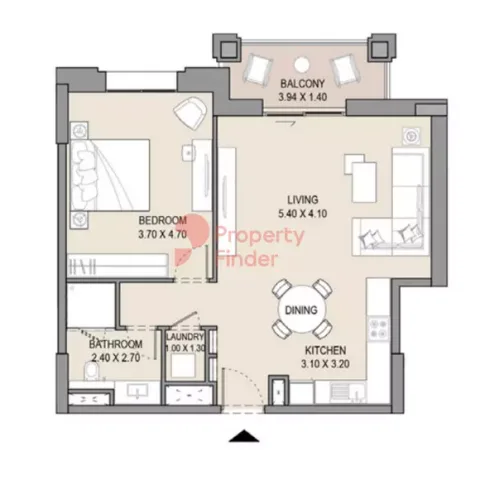 Floor plan, 1 Bed, 803 sq ft