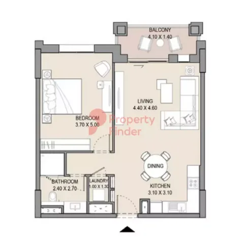 Floor plan, 1 Bed, 787 sq ft