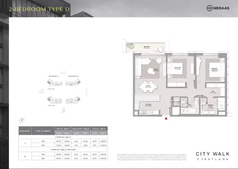 Floor plan, 2 Beds, 1,202 sq ft
