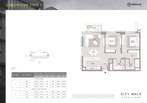 Floor plan, 2 Beds, 1,169 sq ft