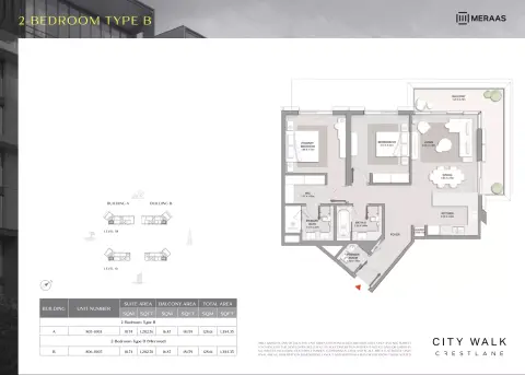Floor plan, 2 Beds, 1,384 sq ft