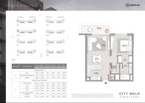 Floor plan, 1 Bed, 815 sq ft
