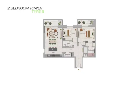 Floor plan, 2 Beds, 0 sq ft