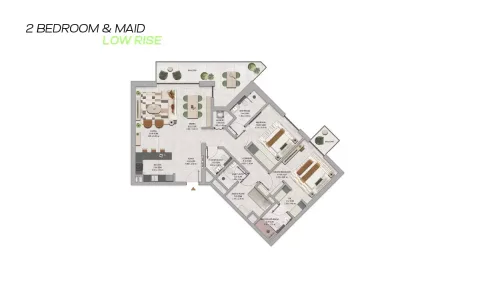 Floor plan, 2 Beds, 0 sq ft
